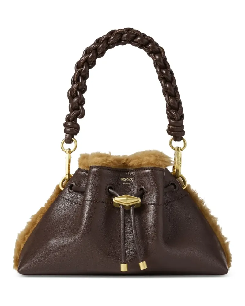 Jimmy Choo Cinch Schultertasche mit Shearling - Braun Braun