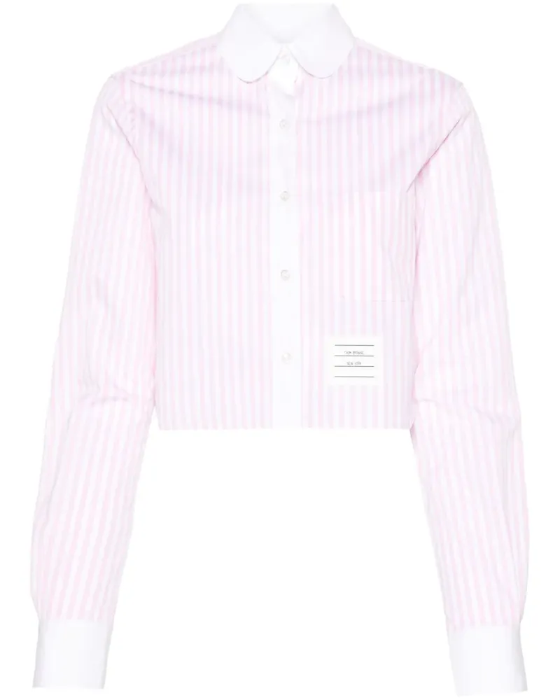 Thom Browne Cropped-Hemd mit Streifen - Rosa Rosa
