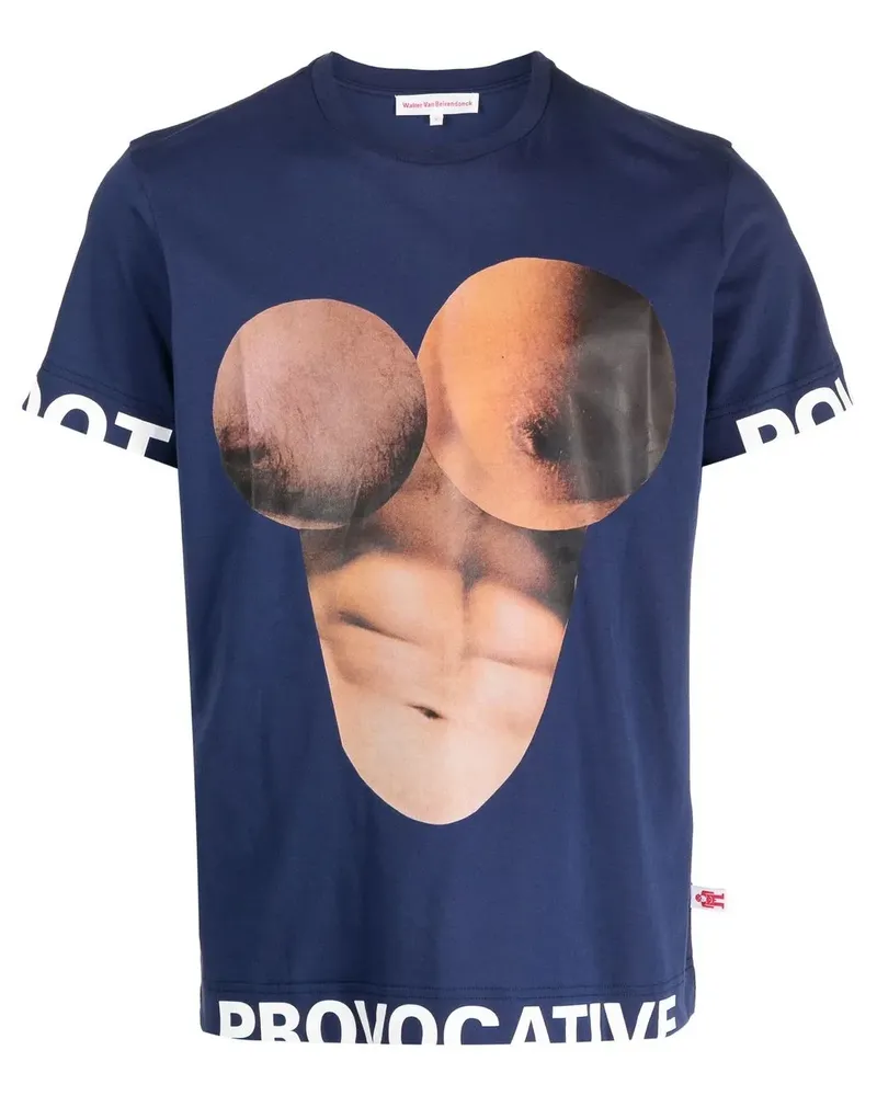 Walter van Beirendonck T-Shirt mit Körper-Print - Blau Blau
