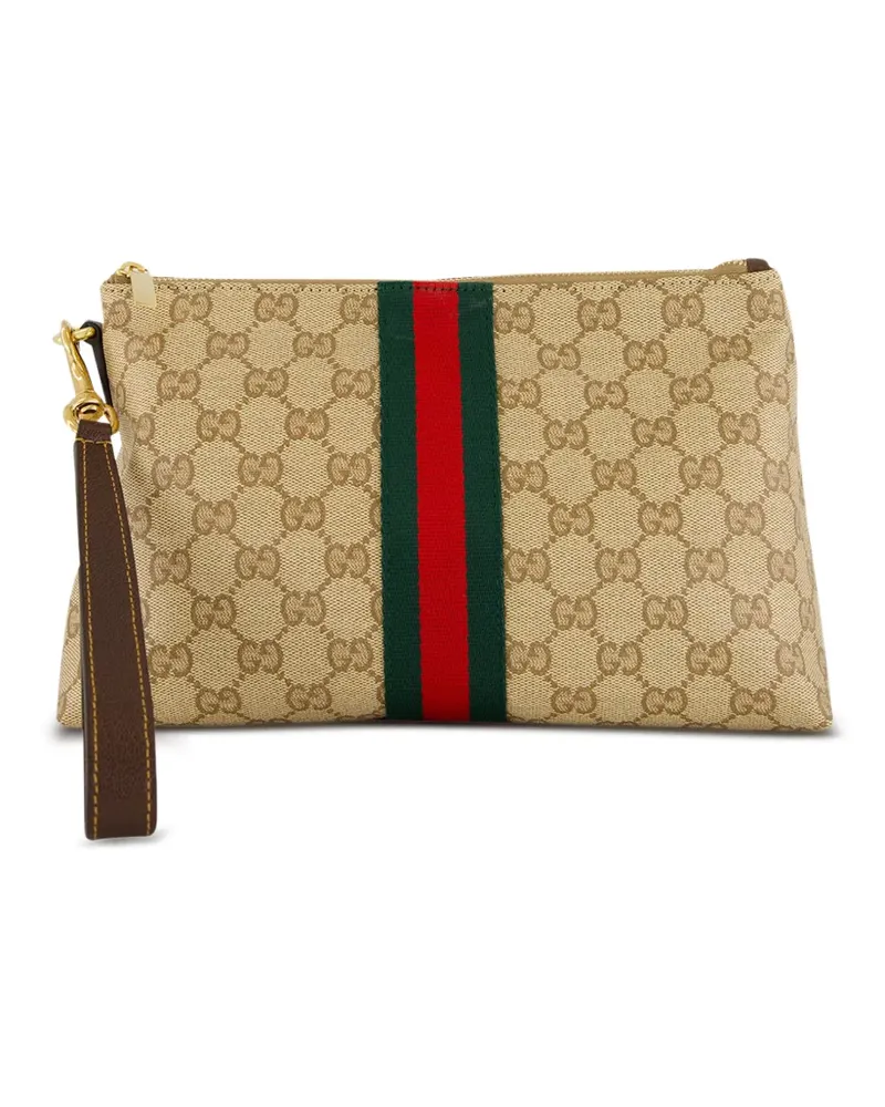 Gucci Kleine GG Clutch mit Web - Nude Nude