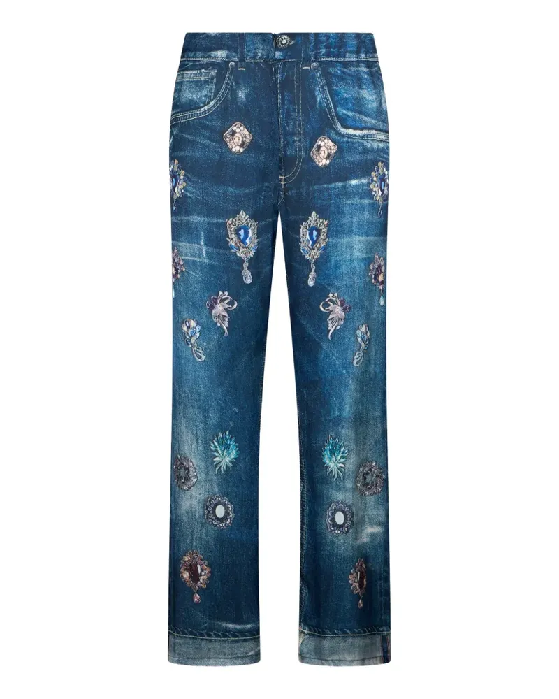 Liu Jo print button jeans - Blau Blau
