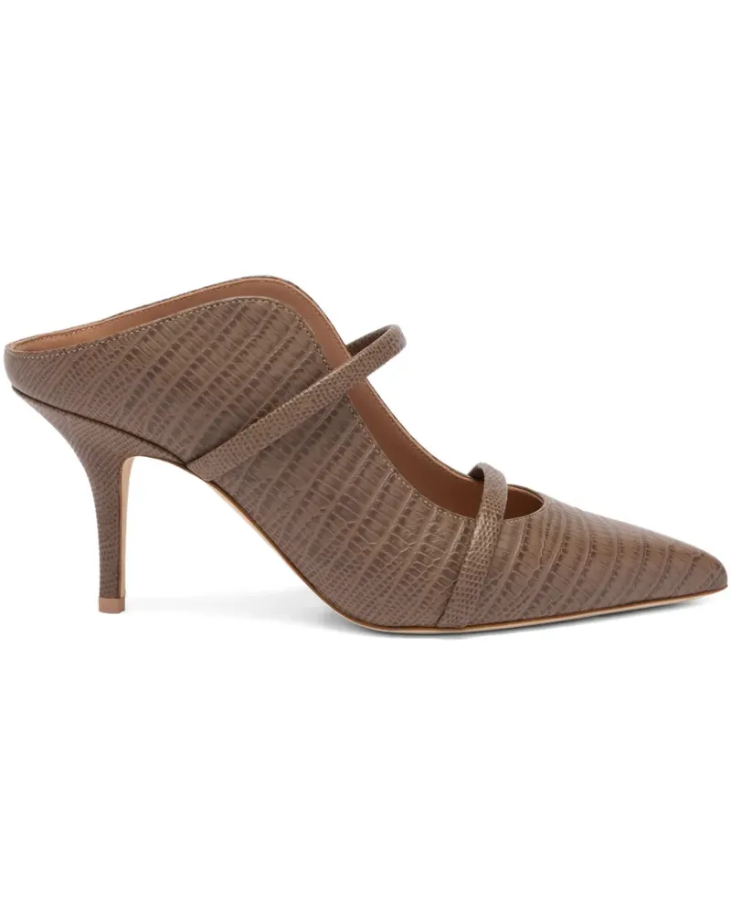 Malone Souliers Maureen Mules mit Prägung 70mm - Braun Braun