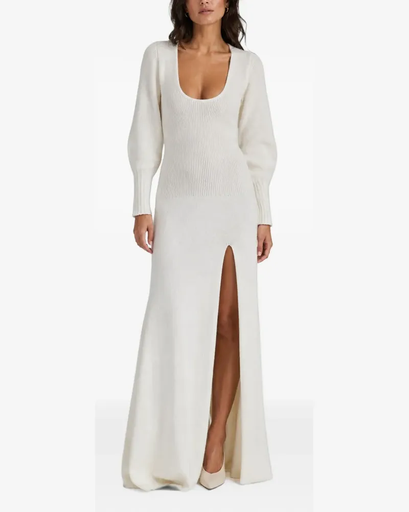 Jacquemus Dao Midikleid mit langen Ärmeln - Weiß Weiß