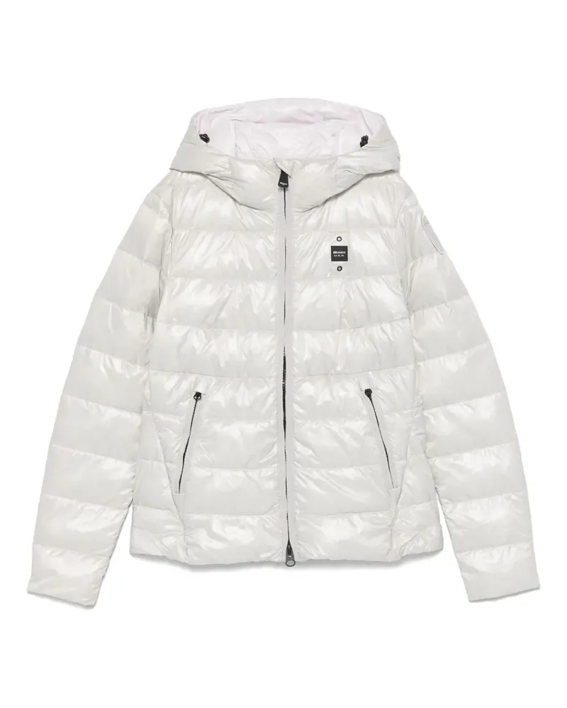 Blauer Gefütterte Jacke - Grau Grau