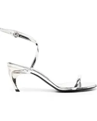 Alexander McQueen Metallische Armadillo Sandalen 90mm Silber