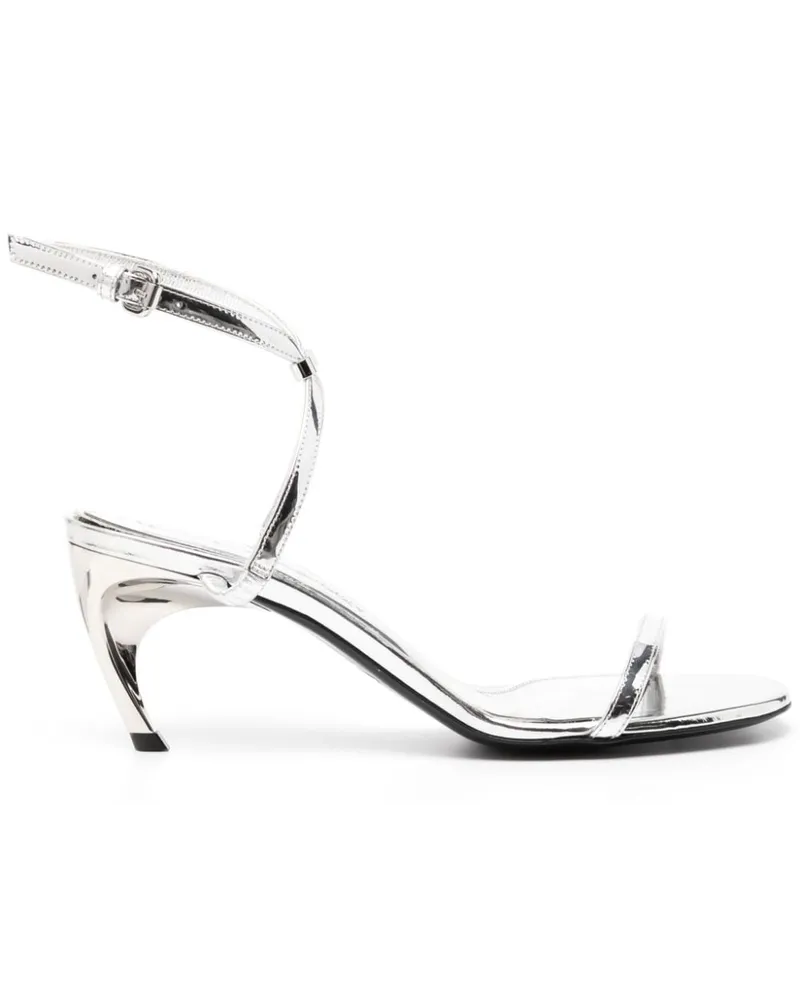 Alexander McQueen Metallische Armadillo Sandalen 90mm Silber