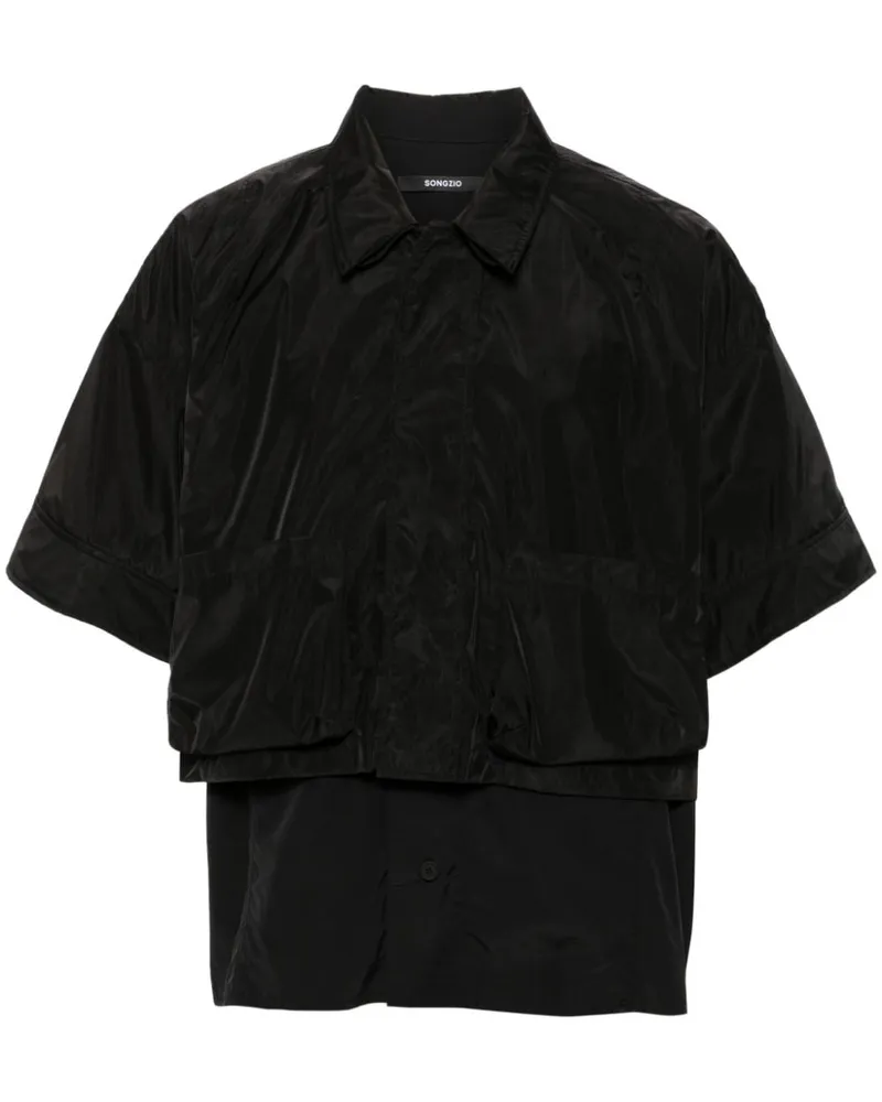 SONGZIO Hemd im Layering-Look - Schwarz Schwarz