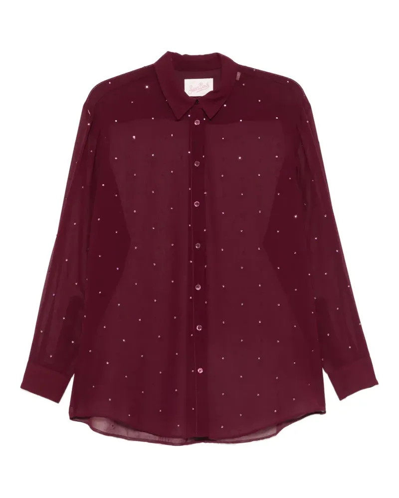 MC2 Saint Barth Semi-transparentes Brigitte Hemd mit Strass - Rot Rot
