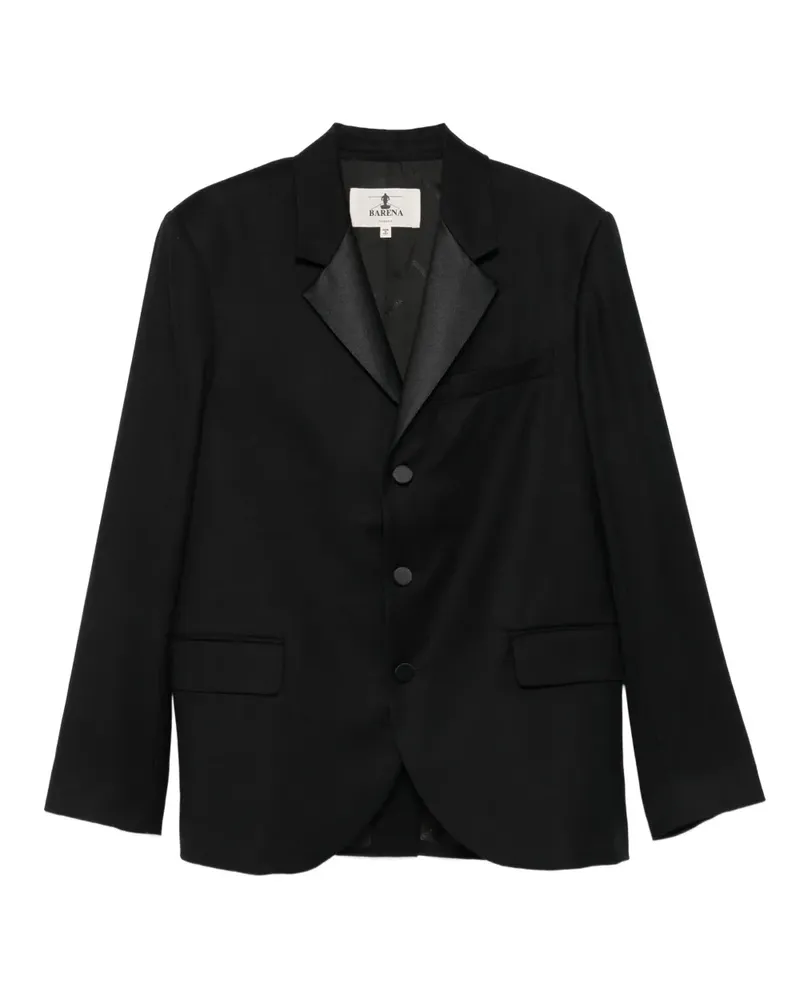 BARENA Blazer mit Satinrevers und drei Knöpfen - Schwarz Schwarz
