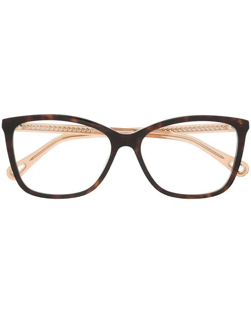 Chloé Eckige Brille in Schildpattoptik - Braun Braun