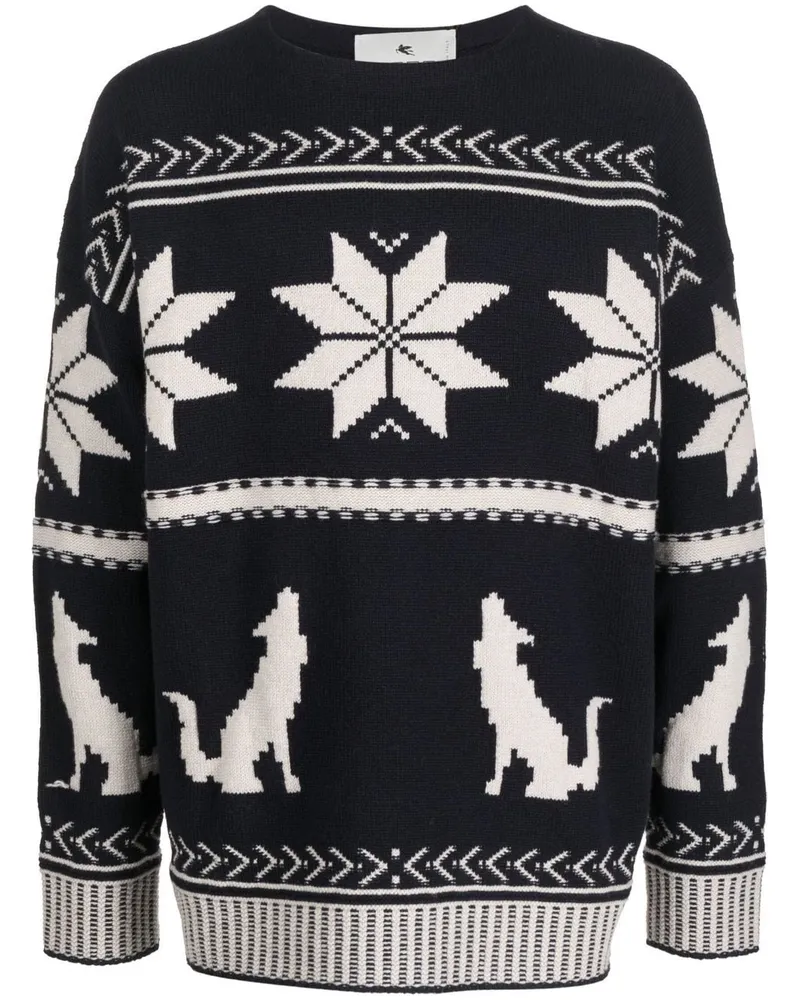 Etro Pullover mit Jacquardmuster - Blau Blau