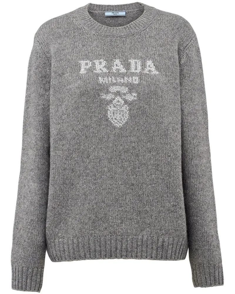 Prada Intarsien-Pullover aus Kaschmir - Grau Grau