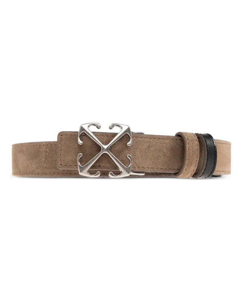 OFF-WHITE Arrows buckle suede belt - Nude Nude