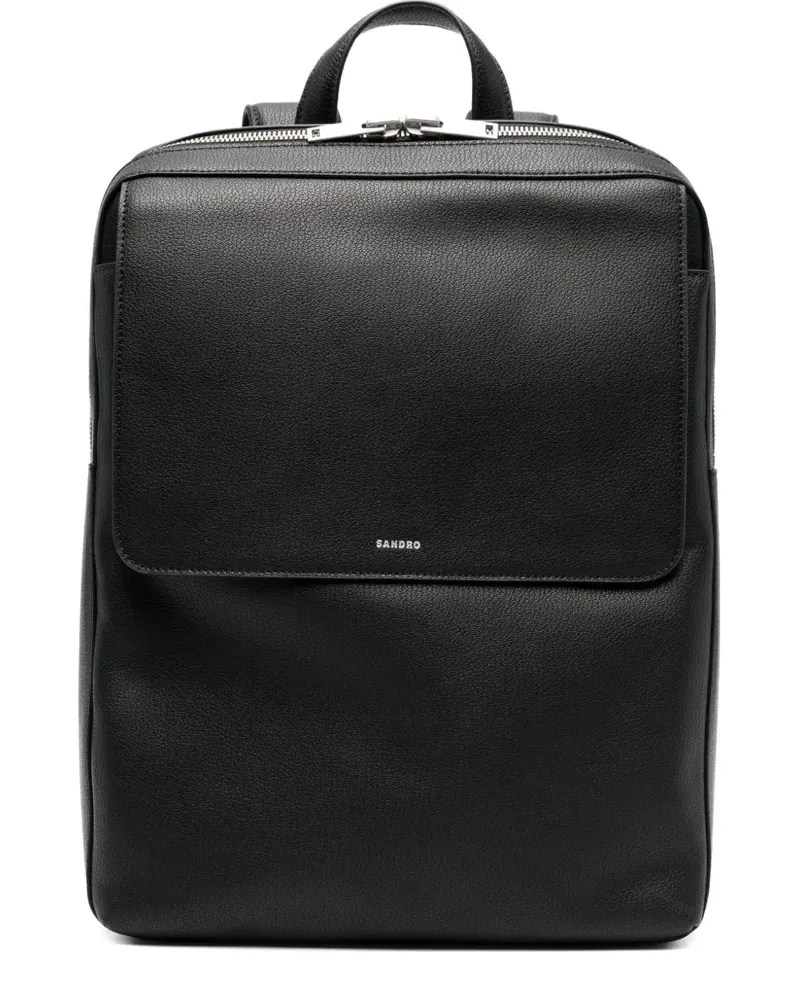 Sandro Rucksack mit Logo-Stempel - Schwarz Schwarz