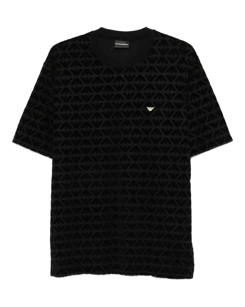 Emporio Armani T-Shirt mit Monogramm - Schwarz Schwarz
