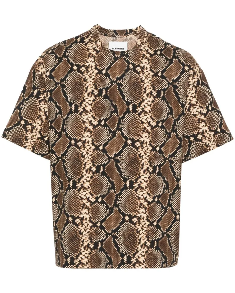 Jil Sander T-Shirt mit Schlangen-Print - Braun Braun