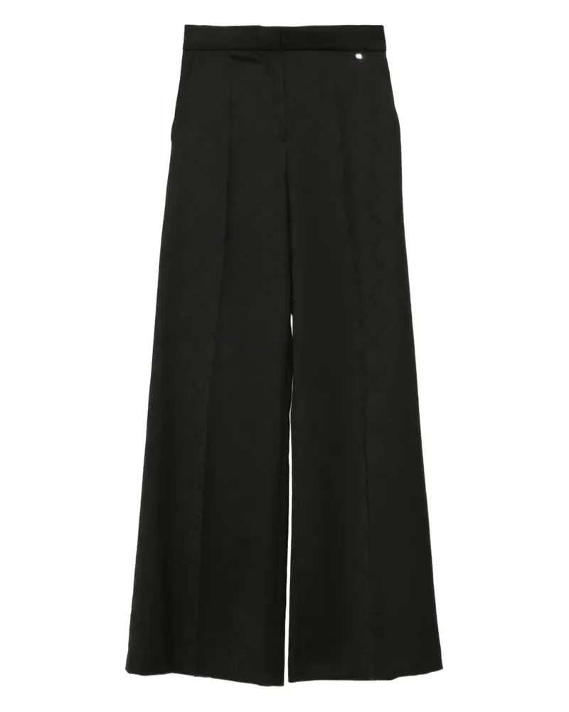 NISSA Geometrisch gemusterte Bundfaltenhose - Schwarz Schwarz