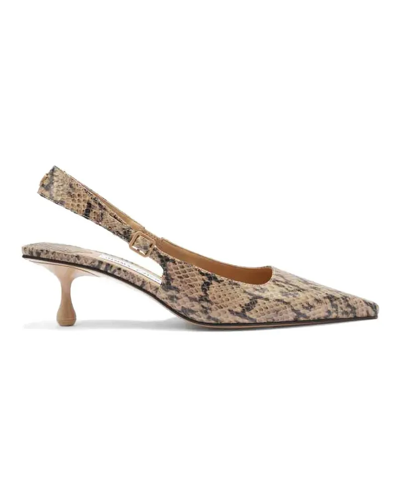 Jimmy Choo Amel Slingback-Pumps mit Schlangen-Optik - Nude Nude