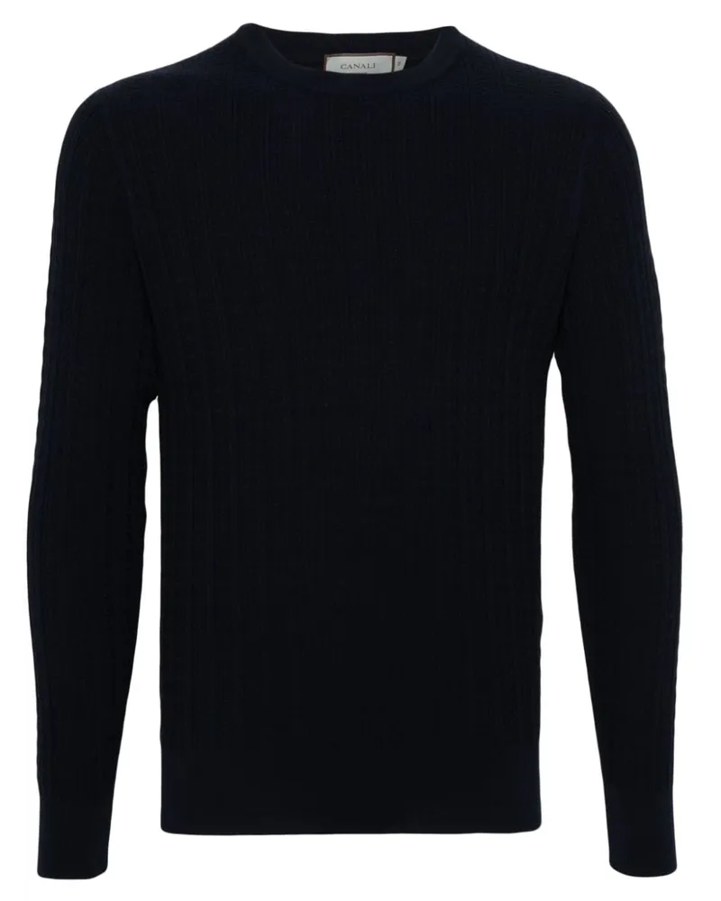 Canali Geometrisch gemusterter Pullover Blau