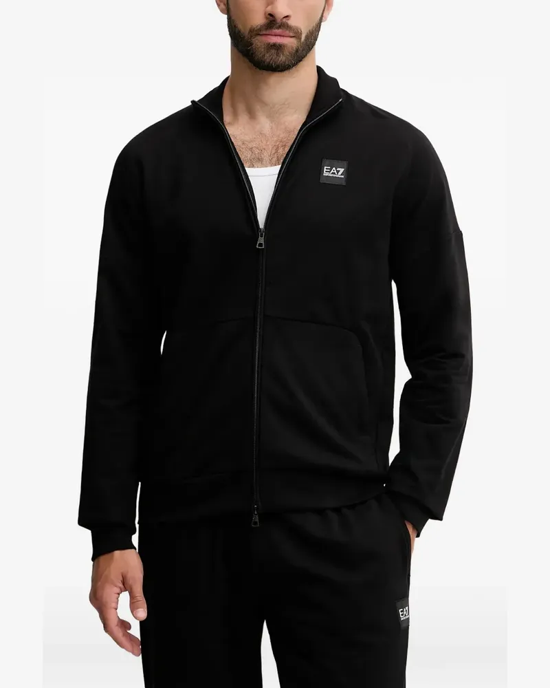 EA7 zip-fastening logo-detail tracksuit - Schwarz Schwarz