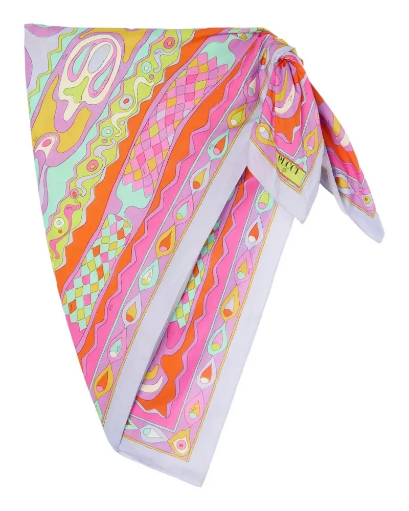 Emilio Pucci Angoli-print cotton sarong - Rosa Rosa