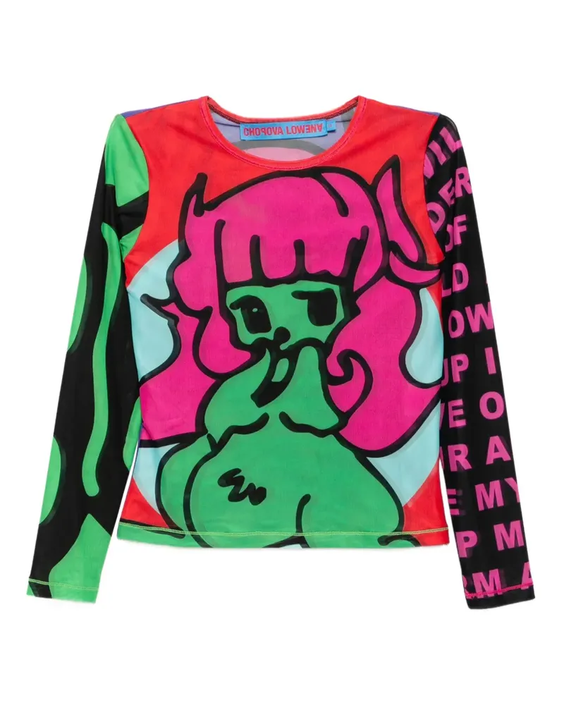 CHOPOVA LOWENA Top aus Mesh - Rosa Rosa