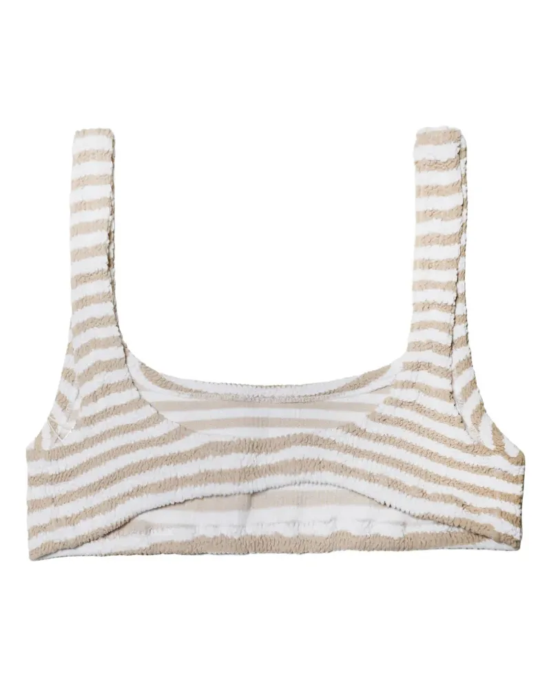 MC2 Saint Barth Naima striped bikini top - Weiß Weiß