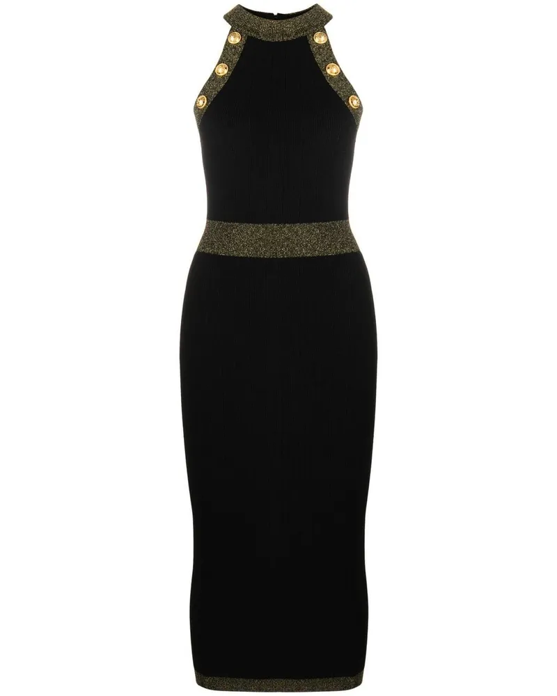 Balmain Strickkleid mit Knöpfen - Schwarz Schwarz