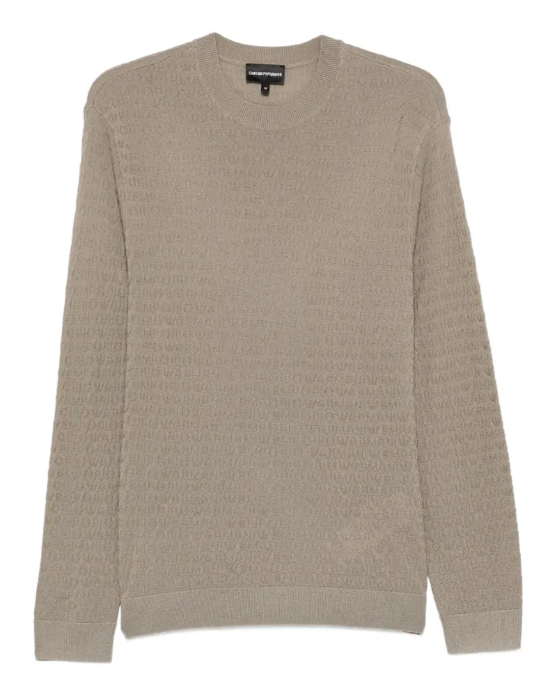 Emporio Armani textured crew-neck sweater - Braun Braun