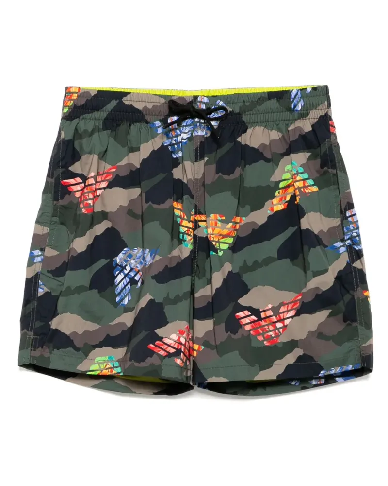 Emporio Armani Badeshorts mit Camouflage-Print - Grün Grün