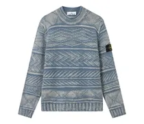 Gemusterter Pullover - Blau