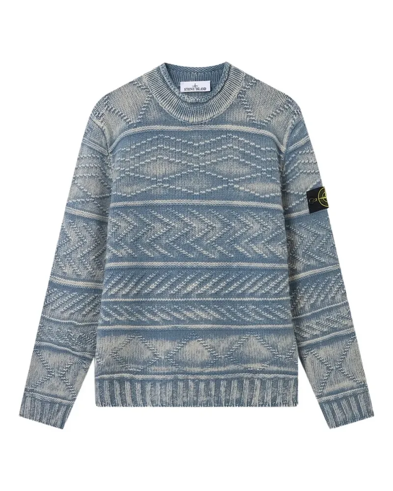 Stone Island Gemusterter Pullover - Blau Blau
