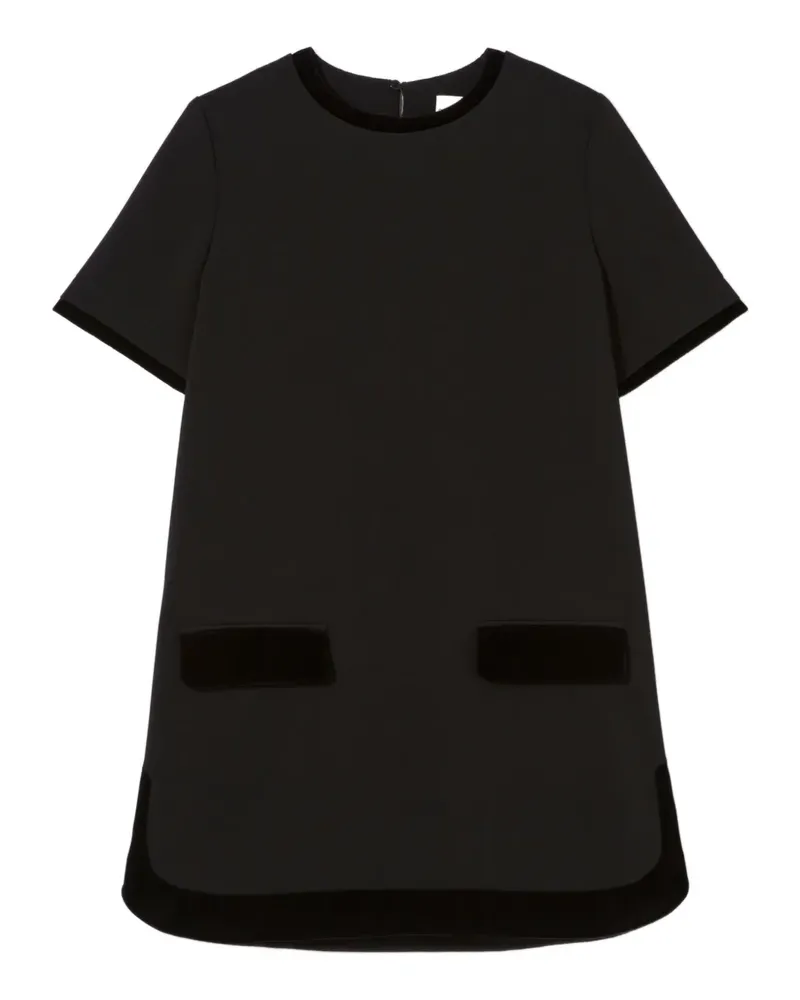 Claudie Pierlot Kleid mit Samtbesatz - Schwarz Schwarz