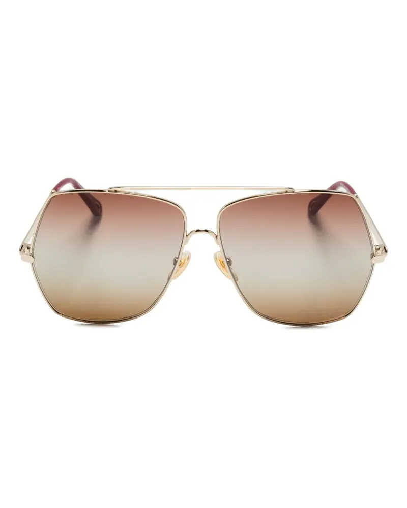 Chloé Geometrische Sonnenbrille - Gold Gold