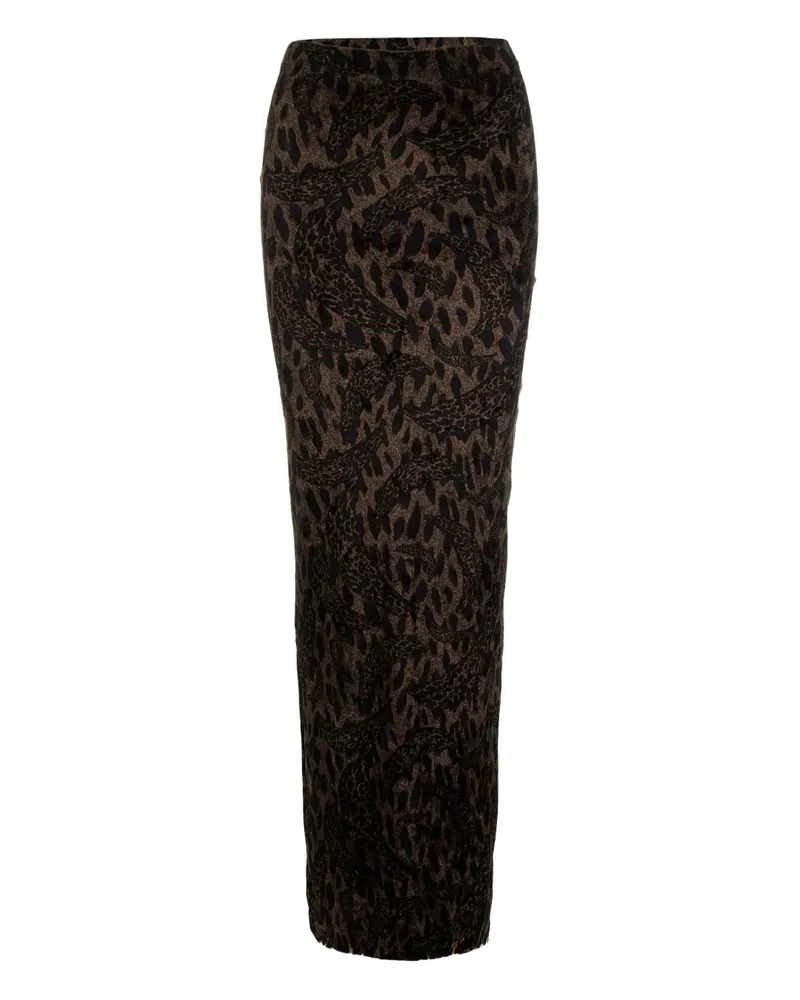 Fiorucci Maxirock mit Animal-Print - Braun Braun