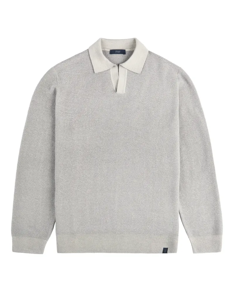 Fay honeycomb collar sweater - Grau Grau