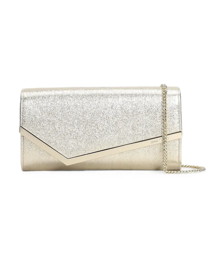 Jimmy Choo Emmie Clutch mit Glitter-Effekt - Silber Silber
