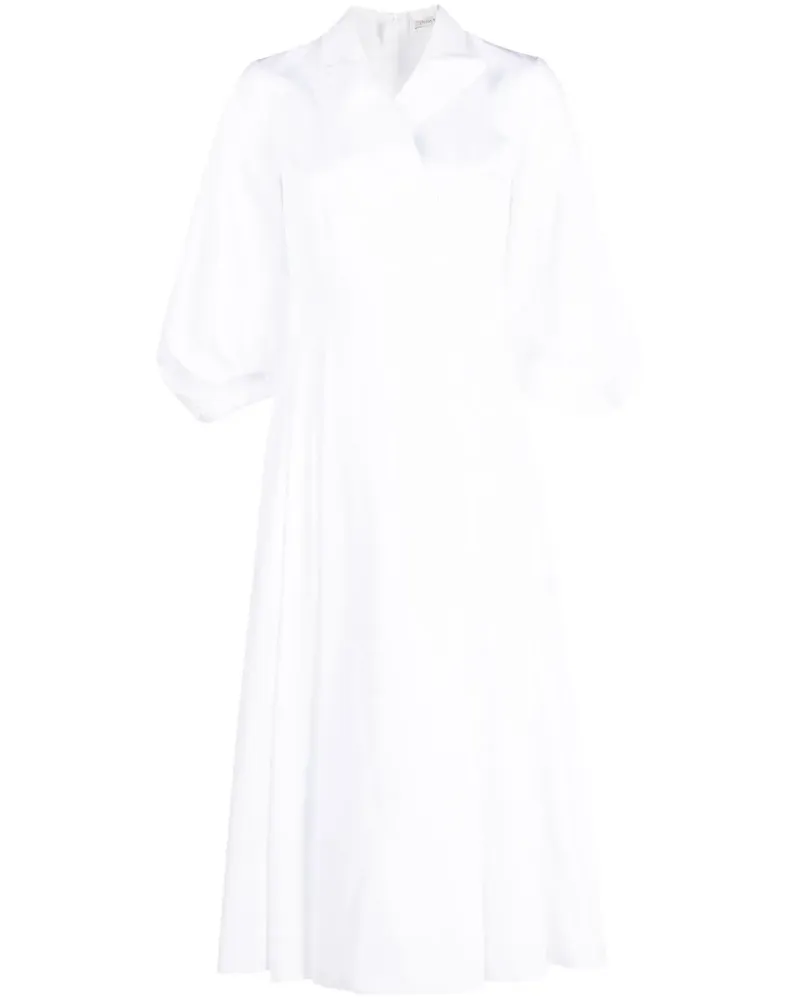 EMILIA WICKSTEAD Midikleid mit steigendem Revers - Weiß Weiß