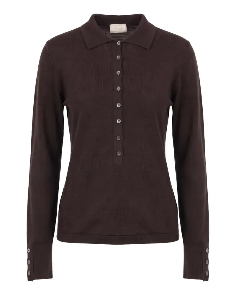 Drumohr  button-cuff polo - Braun Braun