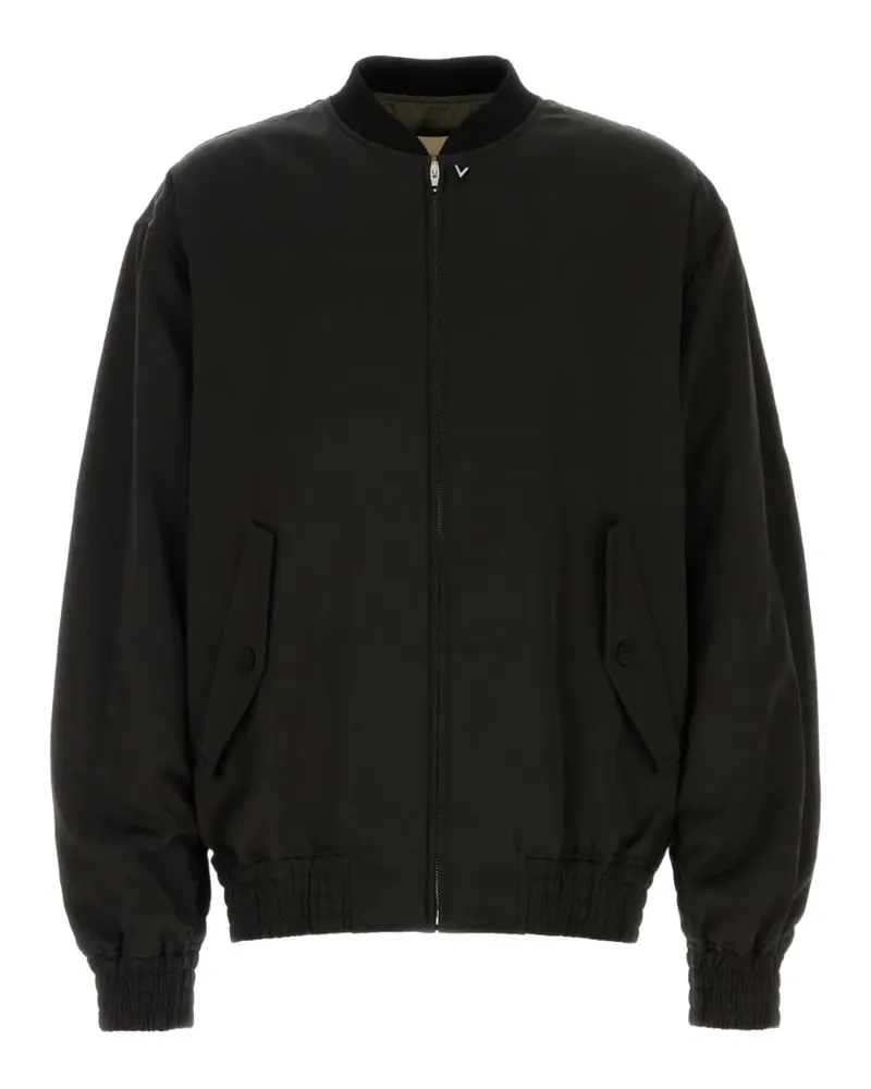 Valentino Garavani elasticated-hem bomber jacket - Schwarz Schwarz