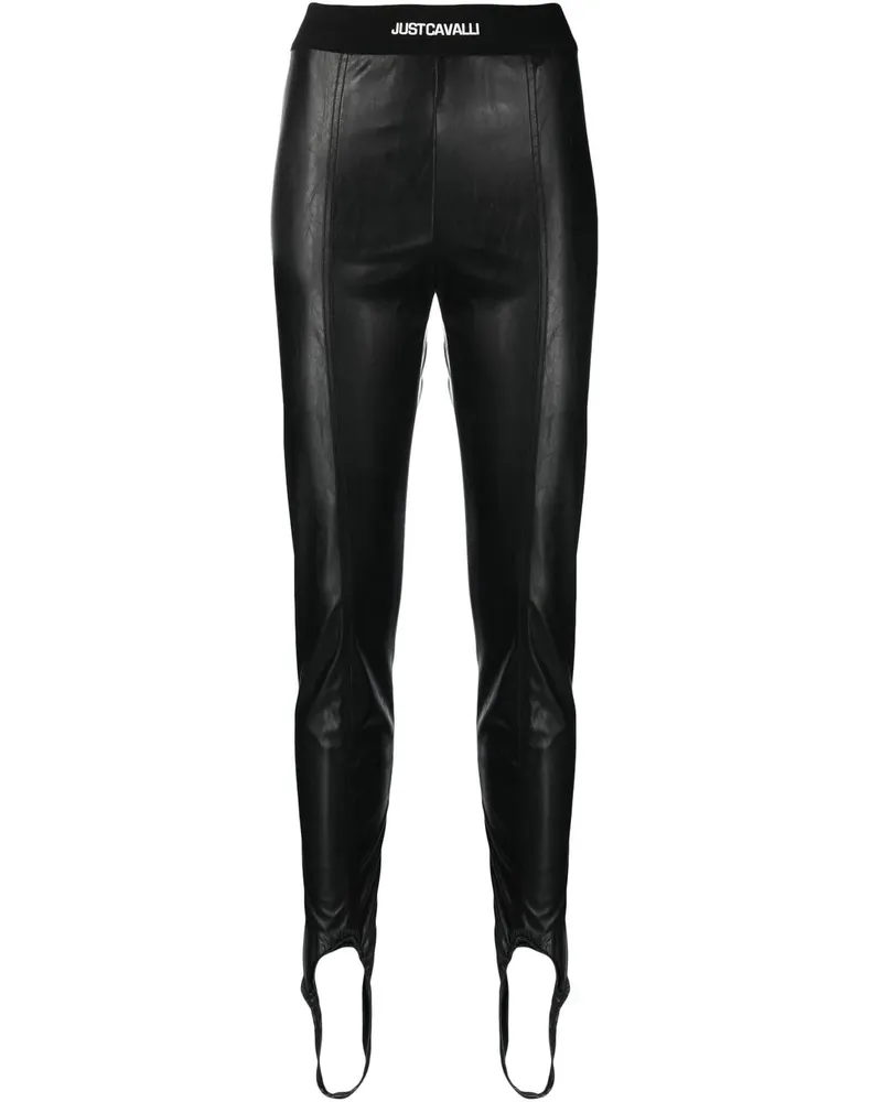 Just Cavalli Leggings mit Logo-Bund - Schwarz Schwarz