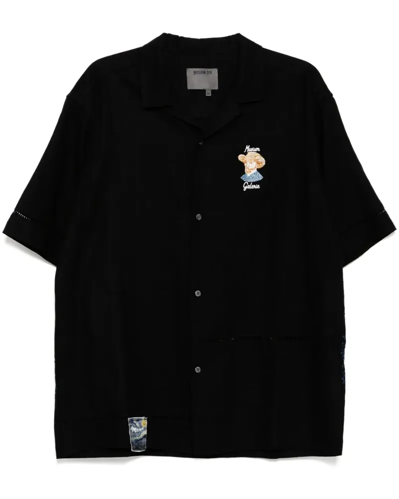 Musium Div. Hemd mit Logo-Stickerei - Schwarz Schwarz