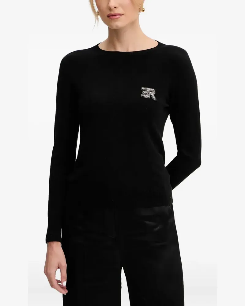 Ermanno Scervino Langarmshirt mit Logo-Applikation - Schwarz Schwarz