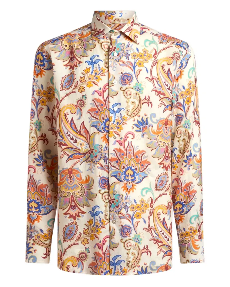 Etro Leinenhemd mit Paisley-Print - Nude Nude