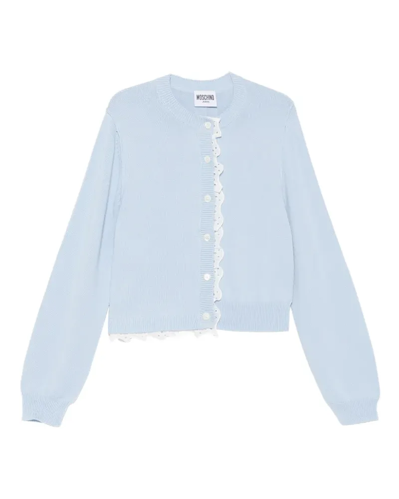 Moschino broderie-anglaise cardigan - Blau Blau