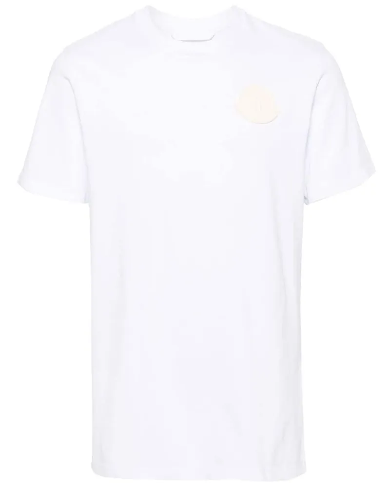 Moncler T-Shirt mit Logo-Patch - Weiß Weiß