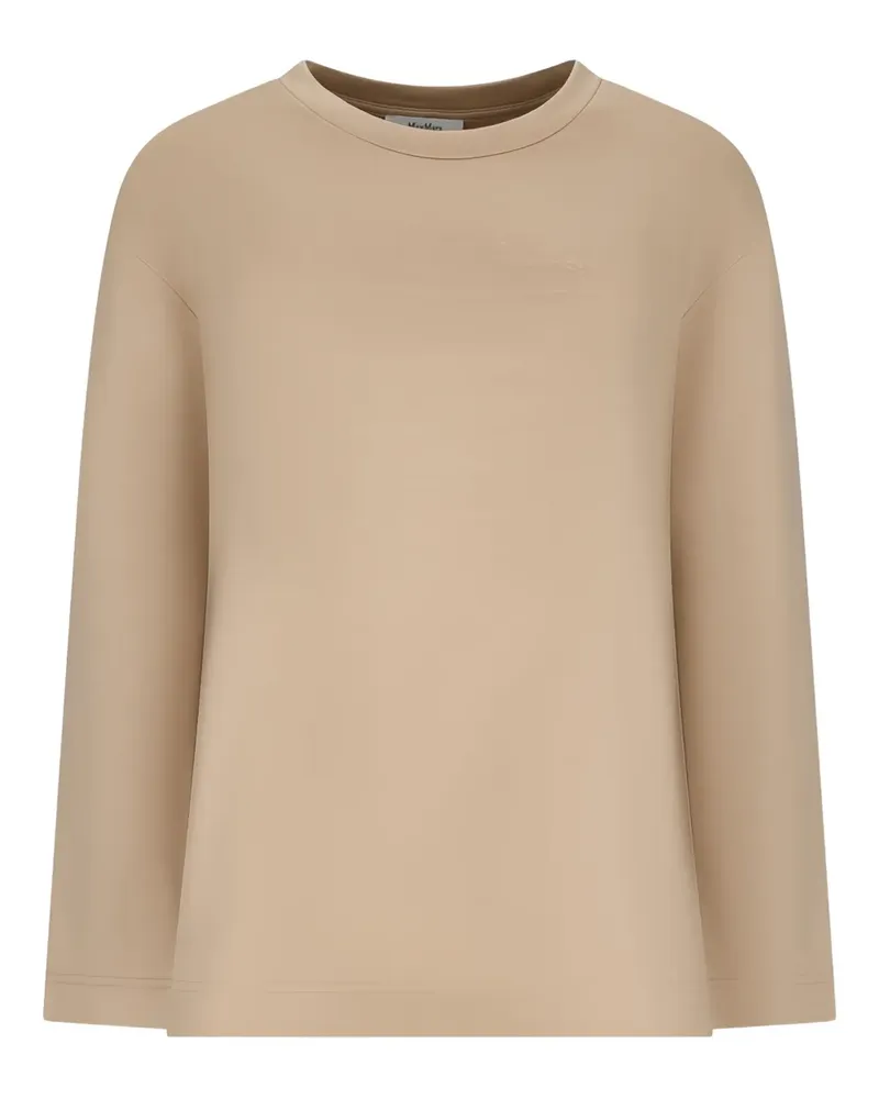 Max Mara Langärmeliges Sweatshirt mit Logo-Prägung - Nude Nude