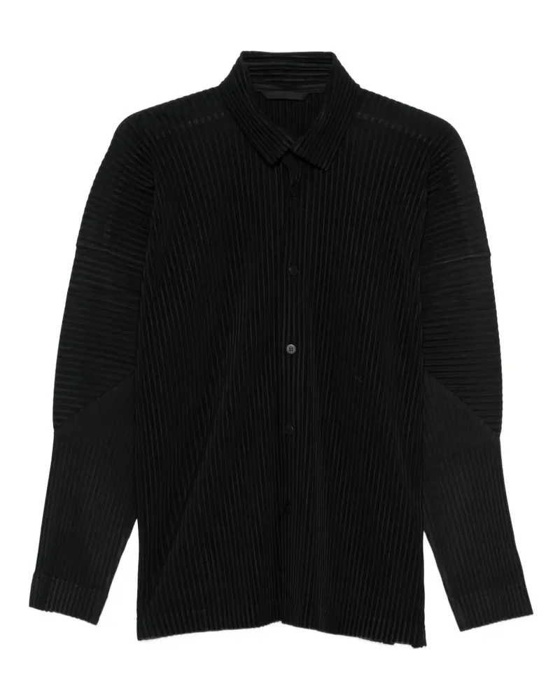 Issey Miyake Plissiertes Hemd mit Knöpfen - Schwarz Schwarz