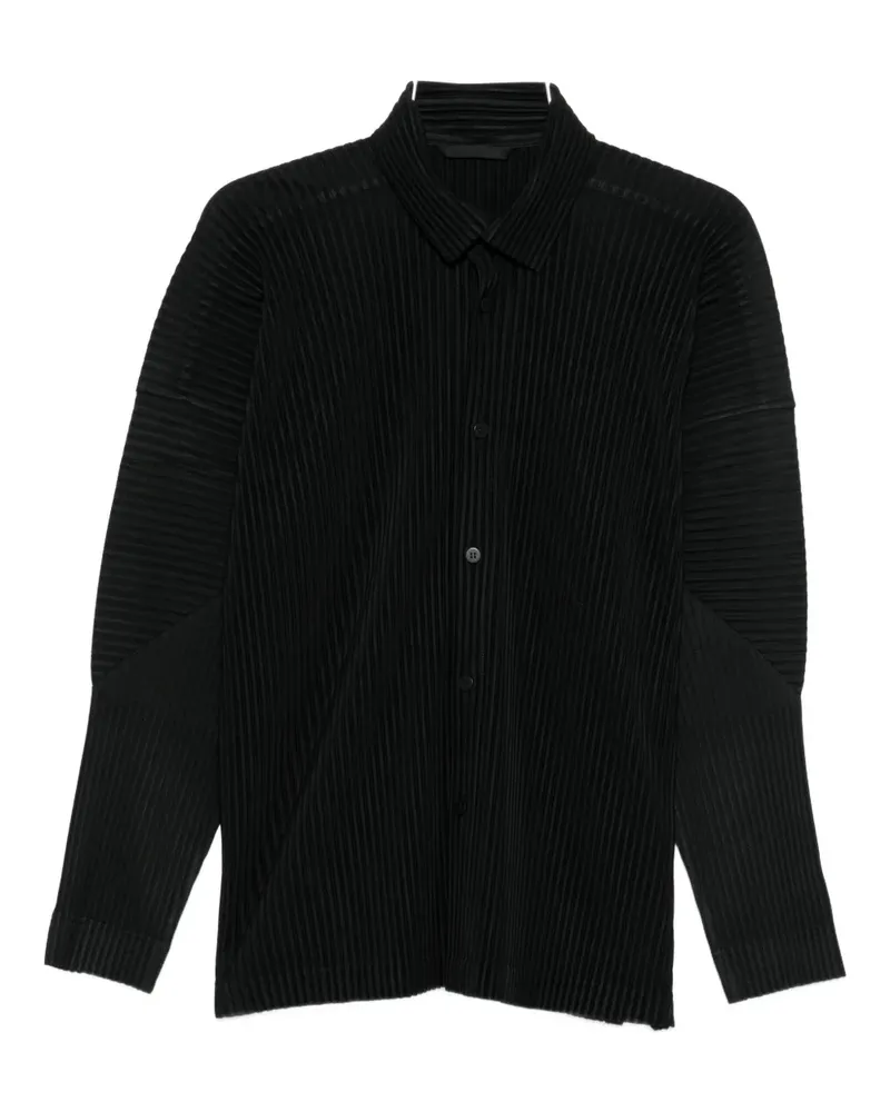 Issey Miyake plissé buttoned shirt - Schwarz Schwarz