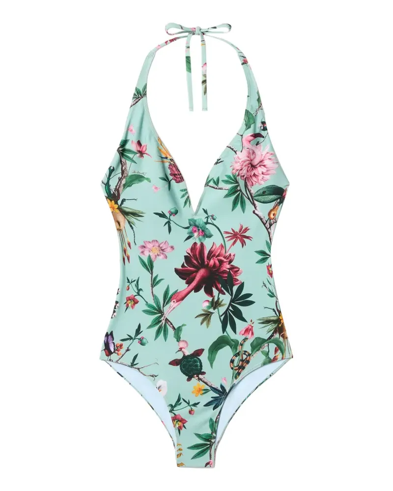 La DoubleJ Badeanzug mit Blumen-Print - Blau Blau